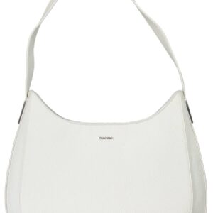 Calvin Klein Chic White Shoulder Bag with Contrasting Details