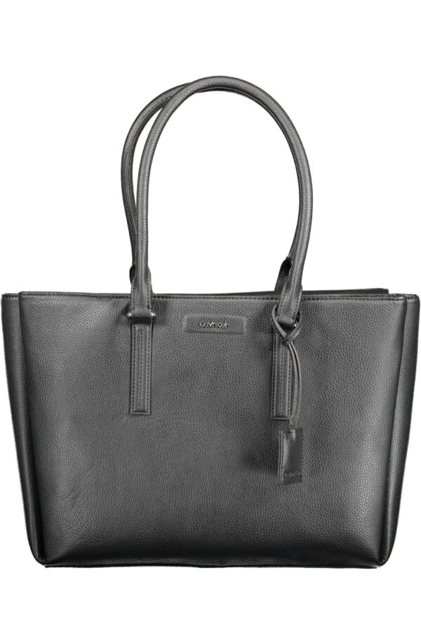 Calvin Klein Elegant Black Shoulder Bag with Triple Compartments