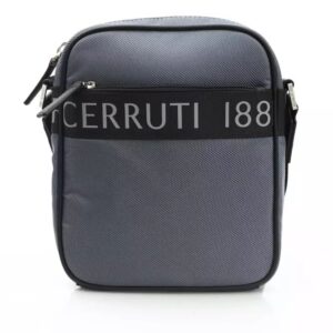 Cerruti 1881 Chic Gray Nylon-Leather Messenger Håndtaske