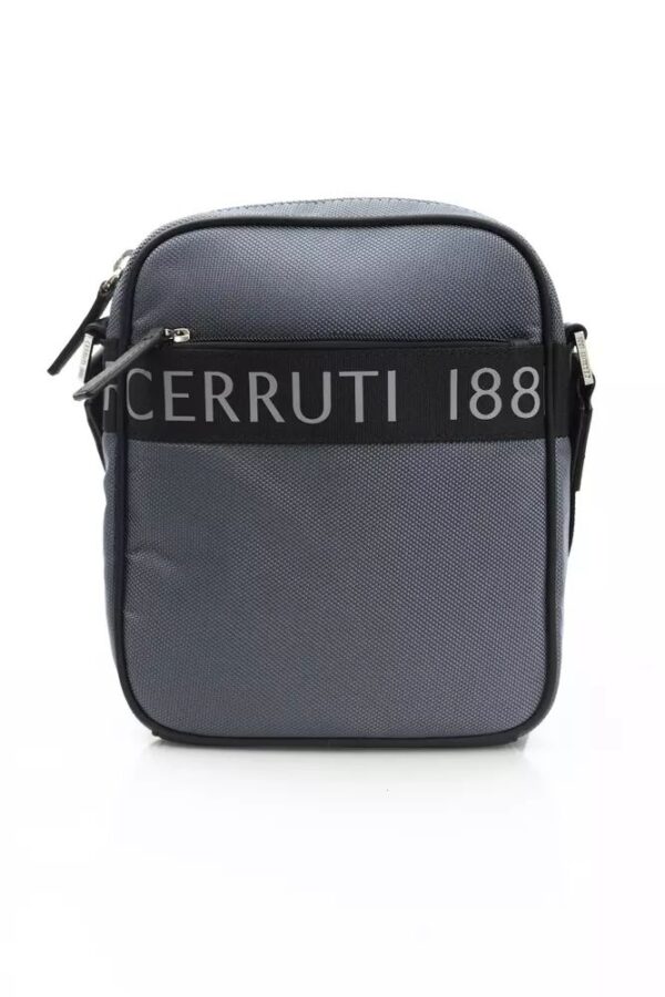 Cerruti 1881 Chic Gray Nylon-Leather Messenger Håndtaske