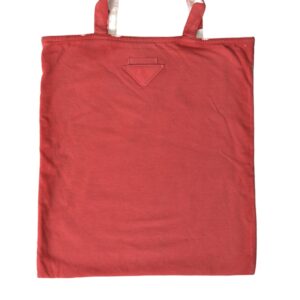 Chic Red and White Fabric Tote Bag