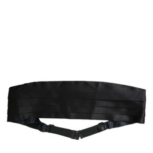 Dolce & Gabbana Black Herre Wide Waist Silk Belt Cummerbund