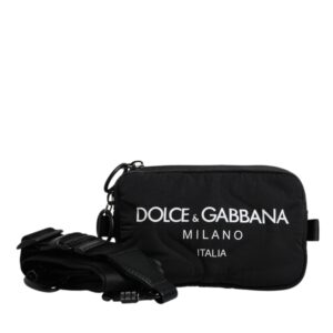 Dolce & Gabbana Black Nylon Logo Purse Crossbody Sling Bag