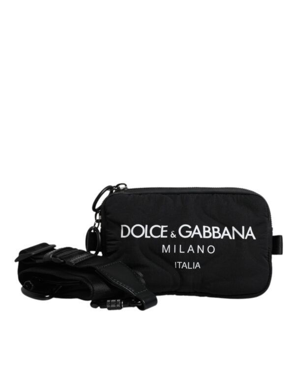 Dolce & Gabbana Black Nylon Logo Purse Crossbody Sling Bag