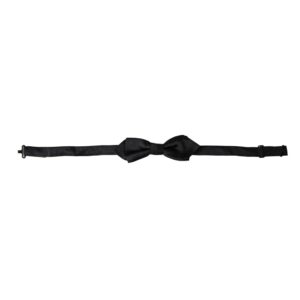 Dolce & Gabbana Black Silk Adjustable Neck Herre Bow Tie