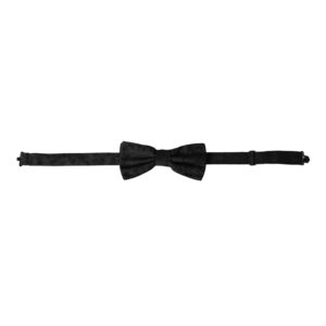 Dolce & Gabbana Black Silk Floral Adjustable Neck Herre Bow Tie