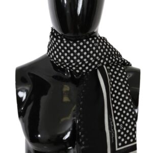 Dolce & Gabbana Elegant Black Silk Blend Polka Dotted Men's Scarf