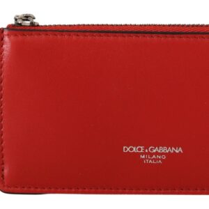 Dolce & Gabbana Elegant Leather Keychain in Vibrant Red