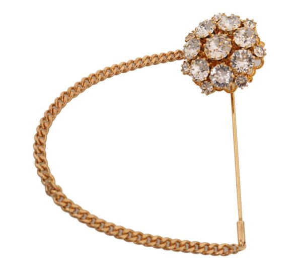 Dolce & Gabbana Gold Clear Krystal Dame Broche Smykke