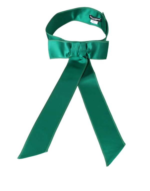Dolce & Gabbana Green Silk Satin Waist Dame Belt