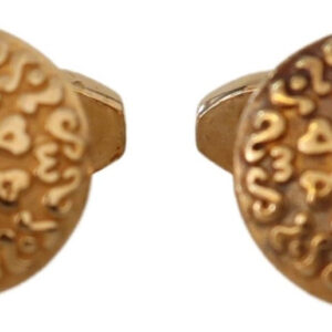 Dolce & Gabbana Guld Plated Brass Round Pin Herre Cufflinks