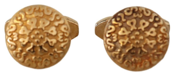 Dolce & Gabbana Guld Plated Brass Round Pin Herre Cufflinks