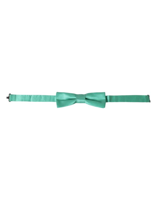 Dolce & Gabbana Mint Green Silk Adjustable Neck Herre Bow Tie