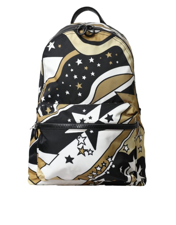 Dolce & Gabbana Multicolor Stripes Stars Nylon Backpack Herre Bag