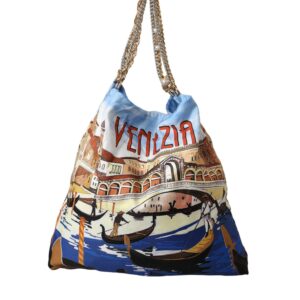 Dolce & Gabbana Multicolor Venezia Canvas Dame Shopping Tote Bag