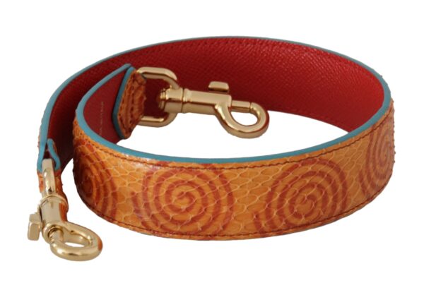 Dolce & Gabbana Orange Læder Swirl Print Taske Skulder Strap