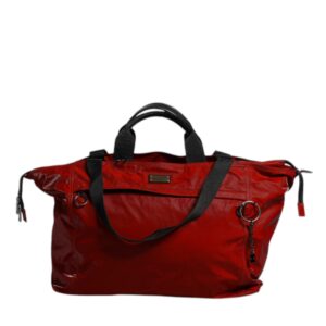 Dolce & Gabbana Red Nylon Calfskin Hand Shoulder Duffel Bag