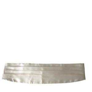 Dolce & Gabbana White Herre Wide Waist Silk Belt Cummerbund