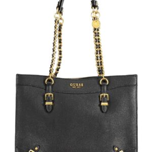 Guess Jeans Chic Black Chain-Strap Shoulder Bag