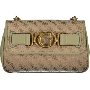 Guess Jeans Chic Green Chain-Trim Shoulder Bag