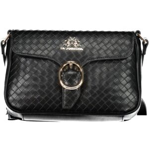 La Martina Chic Black Shoulder Bag with Contrasting Details