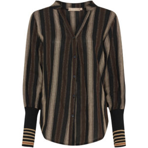 Marta du Chateau dame skjorte MdcPeyton 25161 - Black/Camello2