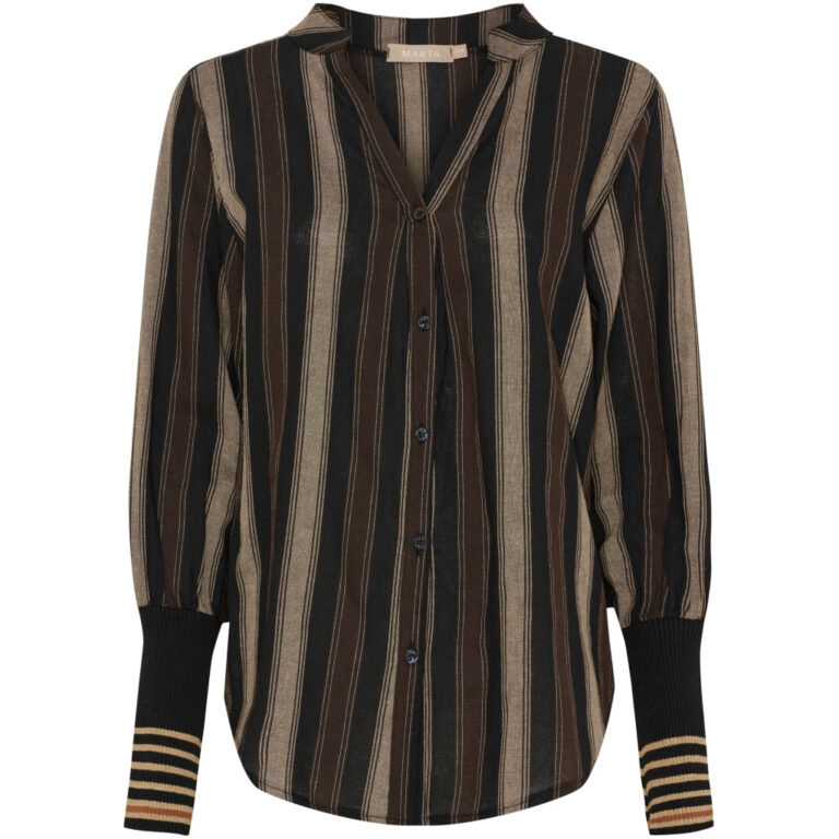 Marta du Chateau dame skjorte MdcPeyton 25161 - Black/Camello2