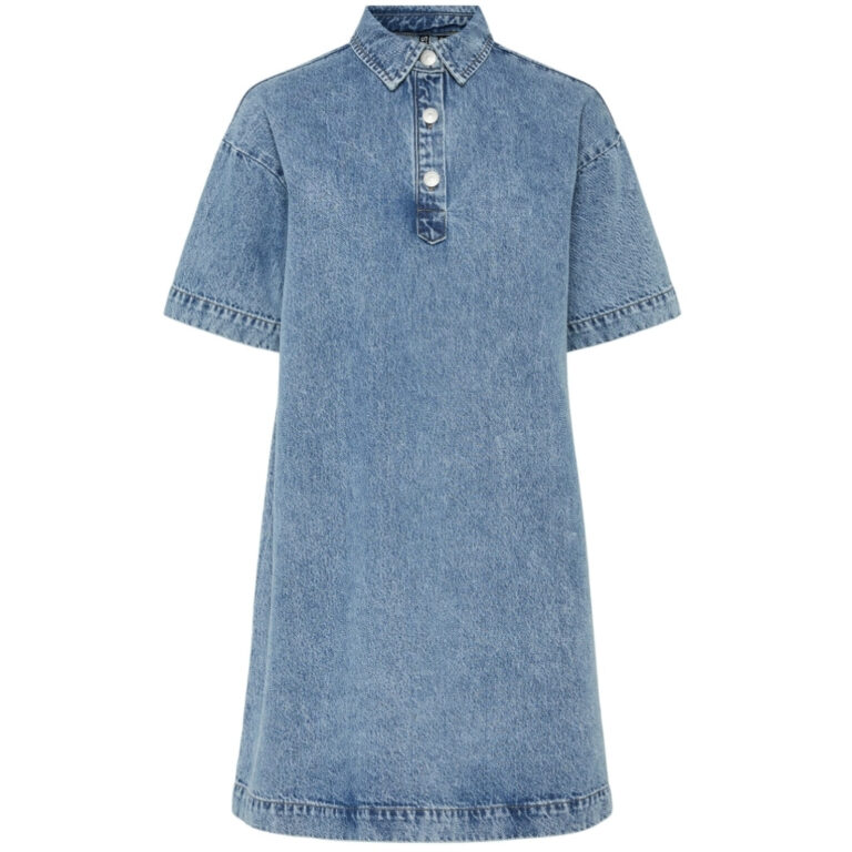 PIECES dame kjole PCKENYA - Medium blue denim