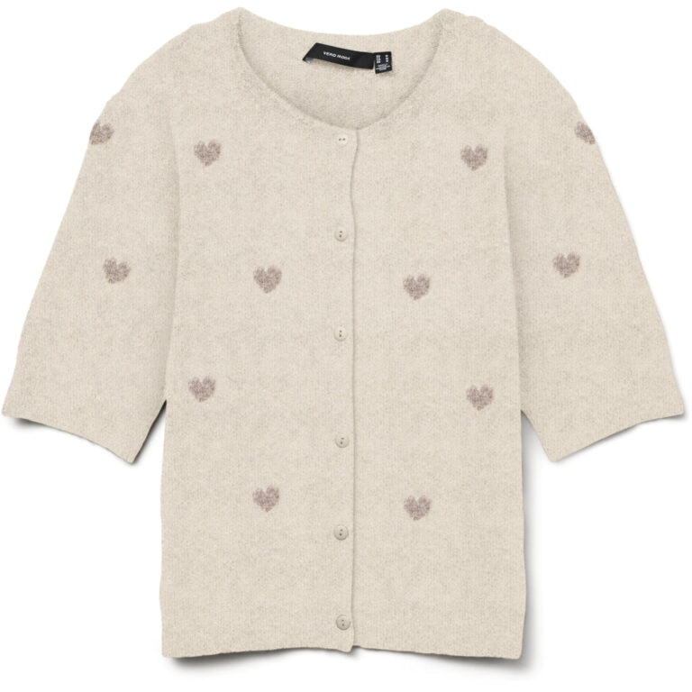 VERO MODA Dame Cardigan VMDoffy - Birch W. MOON ROCK HEARTS