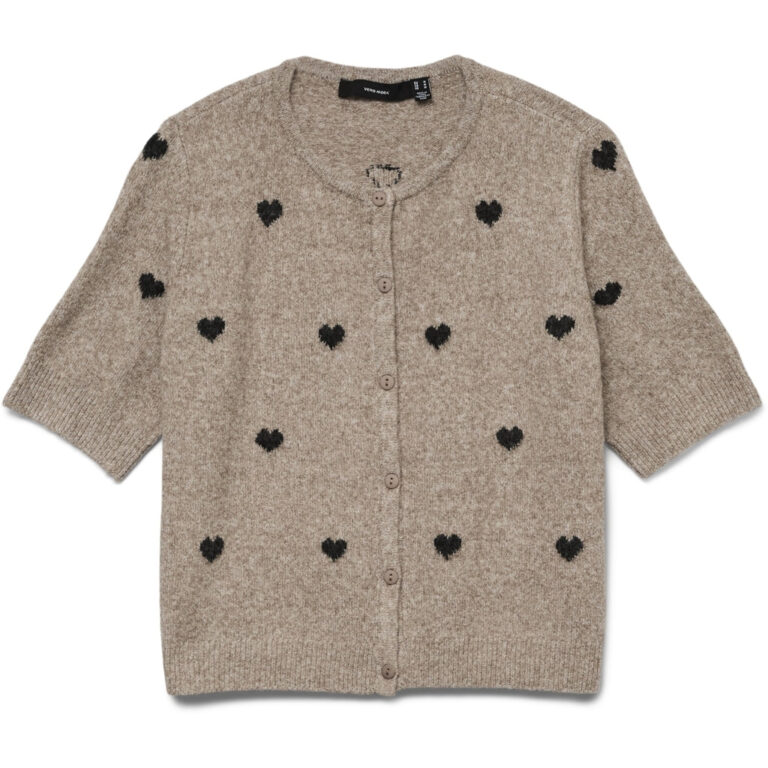 VERO MODA Dame Cardigan VMDoffy - Moon Rock W BLACK HEARTS